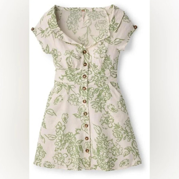 FREE PEOPLE A Thing Called Love Mini Dress in Ivory Combo - Picture 5 of 11